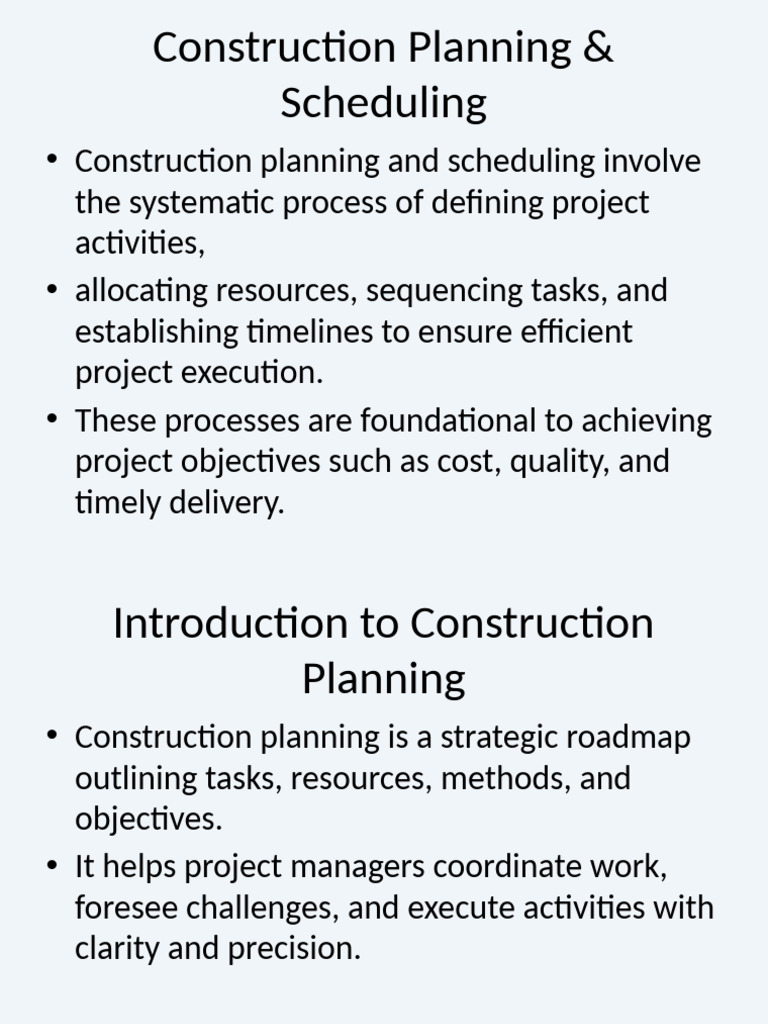 Construction Planning and Scheduling Guide | PDF | Project Management