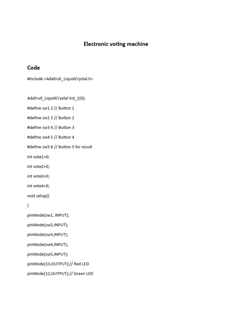 Electronic Voting Machine | PDF | Elections | Electrical Circuits