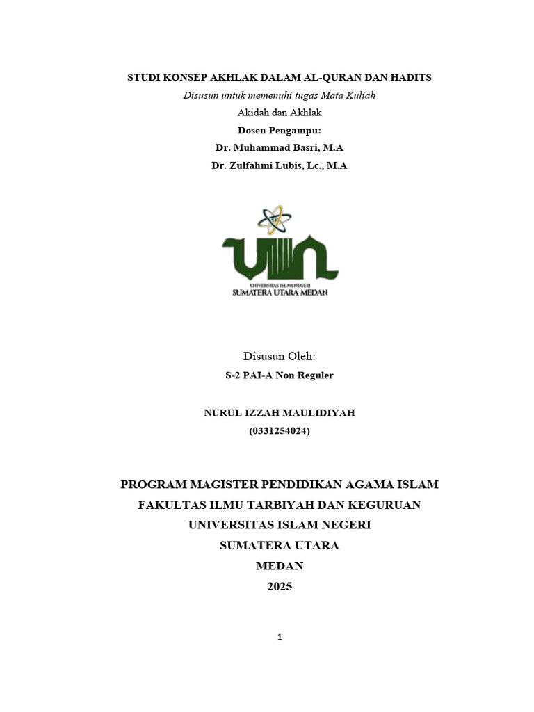 Konsep Akhlak dalam Al-Quran dan Hadits | PDF