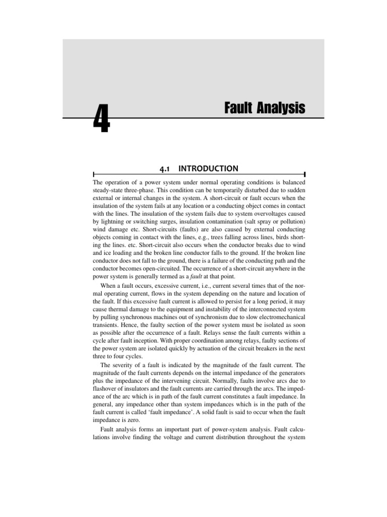 Power System Fault Analysis Overview | PDF | Electrical Impedance ...