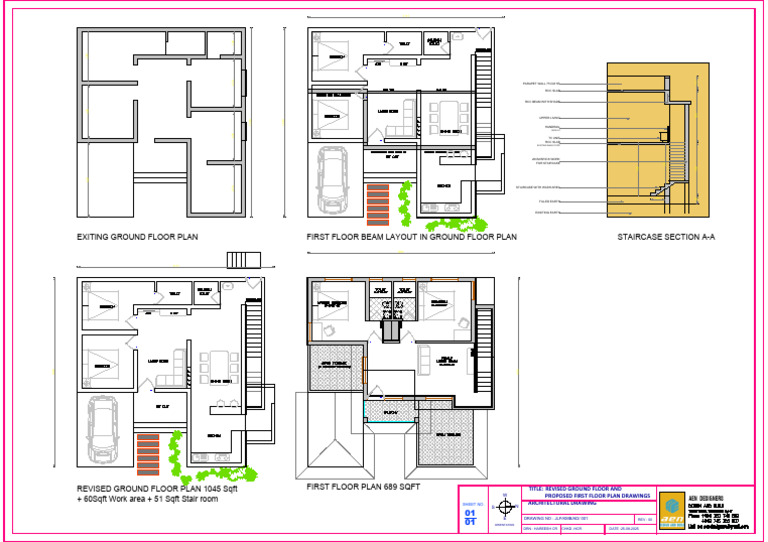 Revised Ground and First Floor Plans | PDF | Buildings And Structures ...