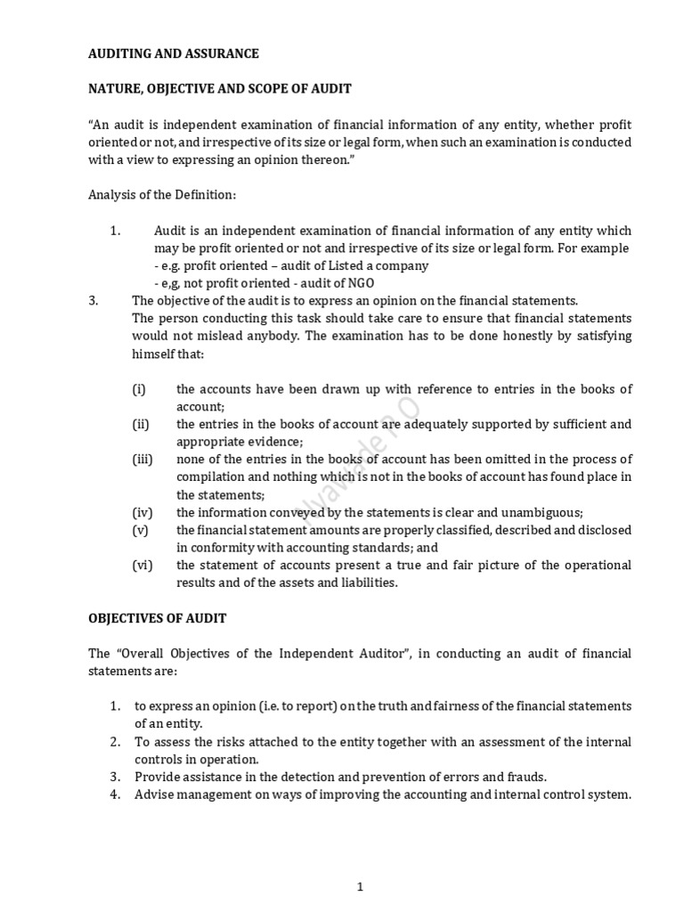 Audit Objectives and Scope Explained | PDF | Audit | Internal Audit