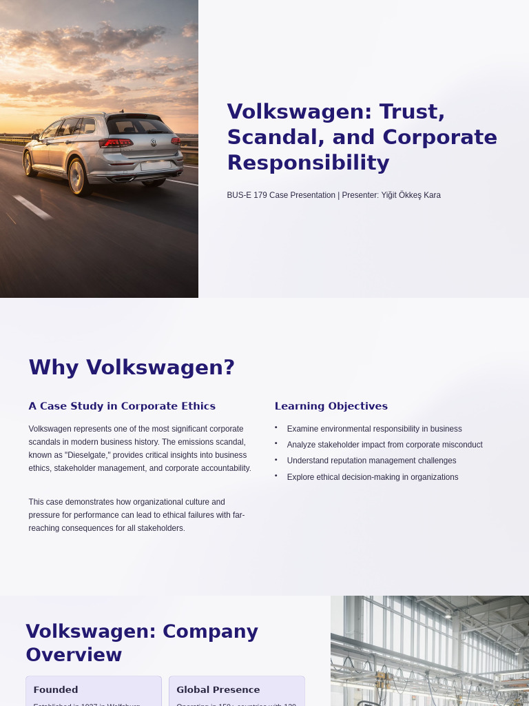 Volkswagen Emissions Scandal Analysis | PDF | Volkswagen | Corporate ...