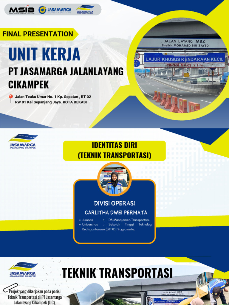 Magang Teknik Transportasi di JJC | PDF