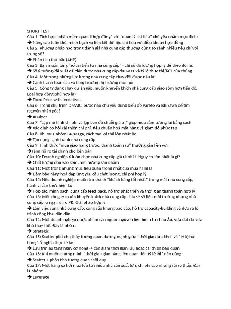 Short Test | PDF