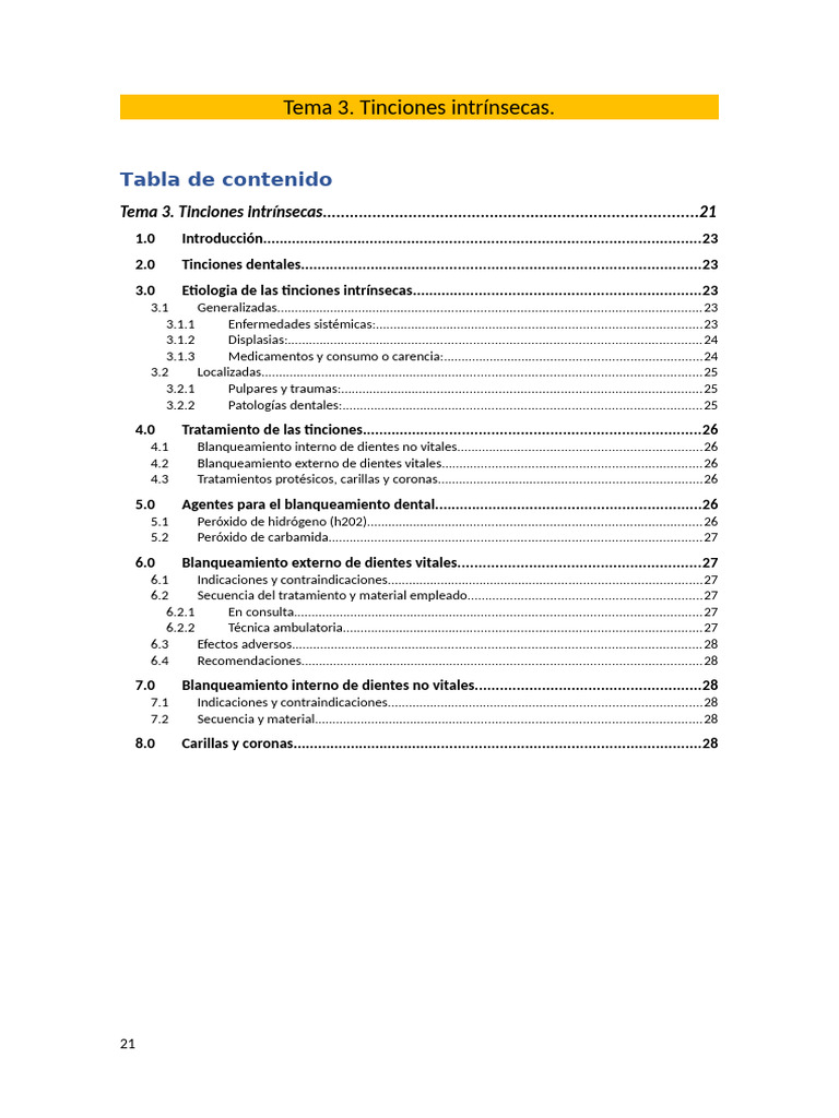 Tinciones Intrínsecas en Dientes: Causas y Tratamientos | PDF ...