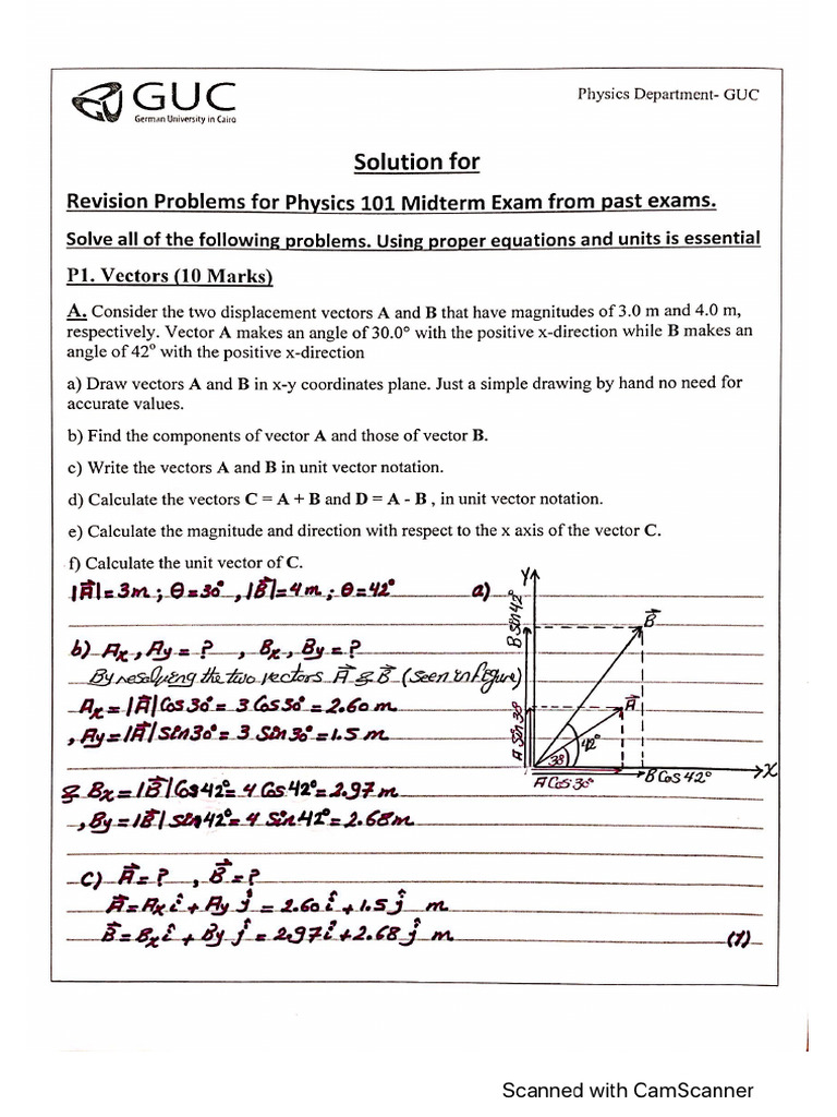 Revision Sheet 1 (Past Exams Problems With Solution) | PDF