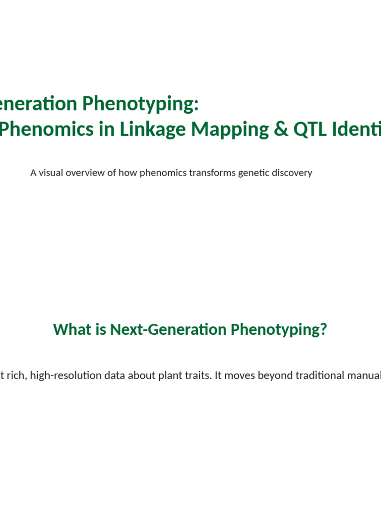 Next Generation Phenotyping Phenomics QTL | PDF
