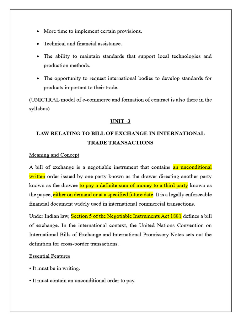 International Trade Law Notes-23-38 | PDF | Negotiable Instrument ...