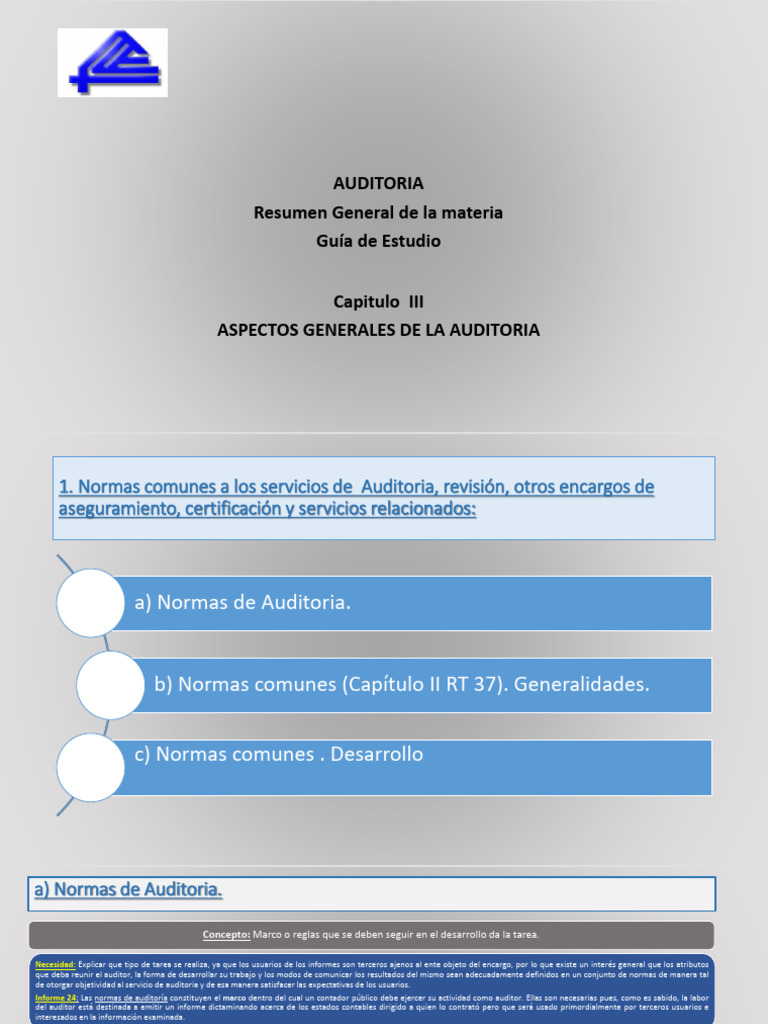 Capitulo III Aspectos Generales de La Auditoria 2025 en PDF | PDF ...
