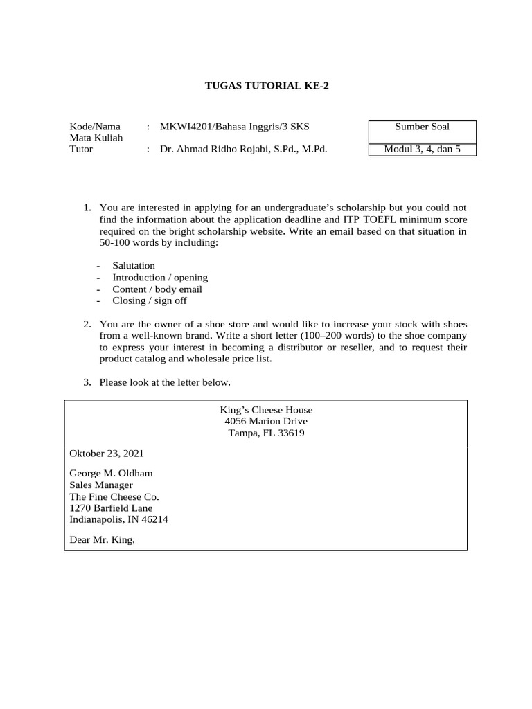Business Letter Writing Tutorial | PDF