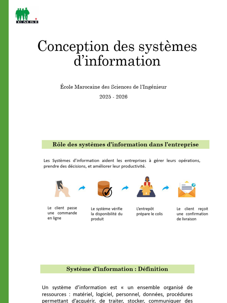 Conception des Systèmes d'Information 2025 | PDF | Système d'information