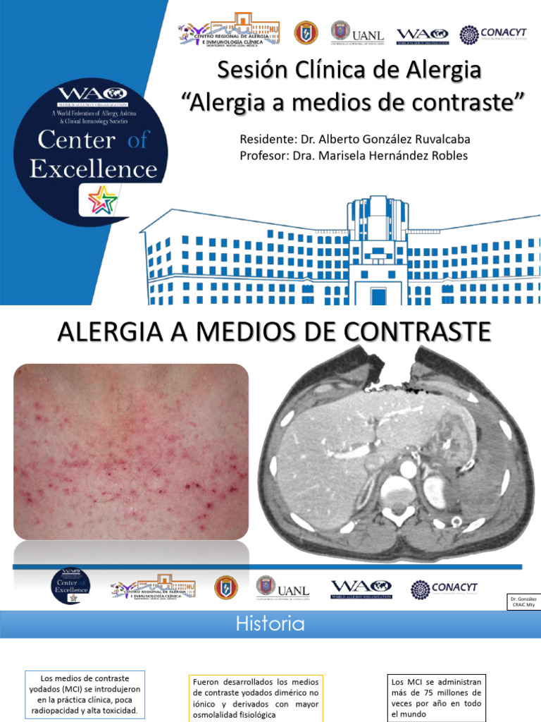 Alergia a Medios de Contraste | PDF | Especialidades Medicas | Química