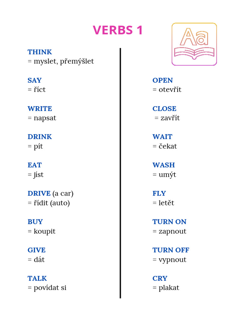 1-Verbs 1 - Vocabulary | PDF