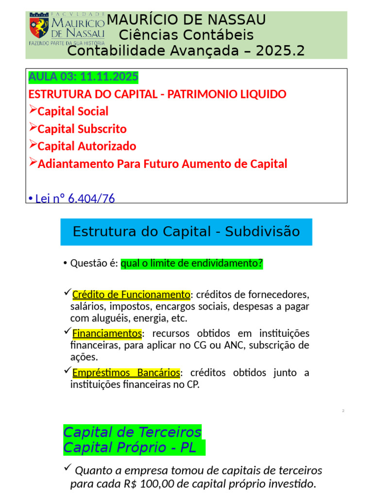 Estrutura Do Capital PL - 11.11.2025 | PDF | Capital próprio (finanças ...