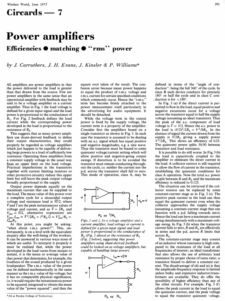 Power Amplifier Efficiency Explained | PDF | Amplifier | Root Mean Square