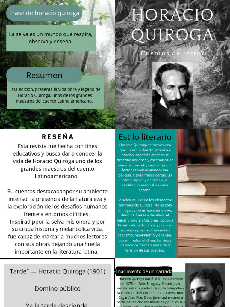 Vida y obra de Horacio Quiroga | PDF | Cuentos | Edgar Allan Poe