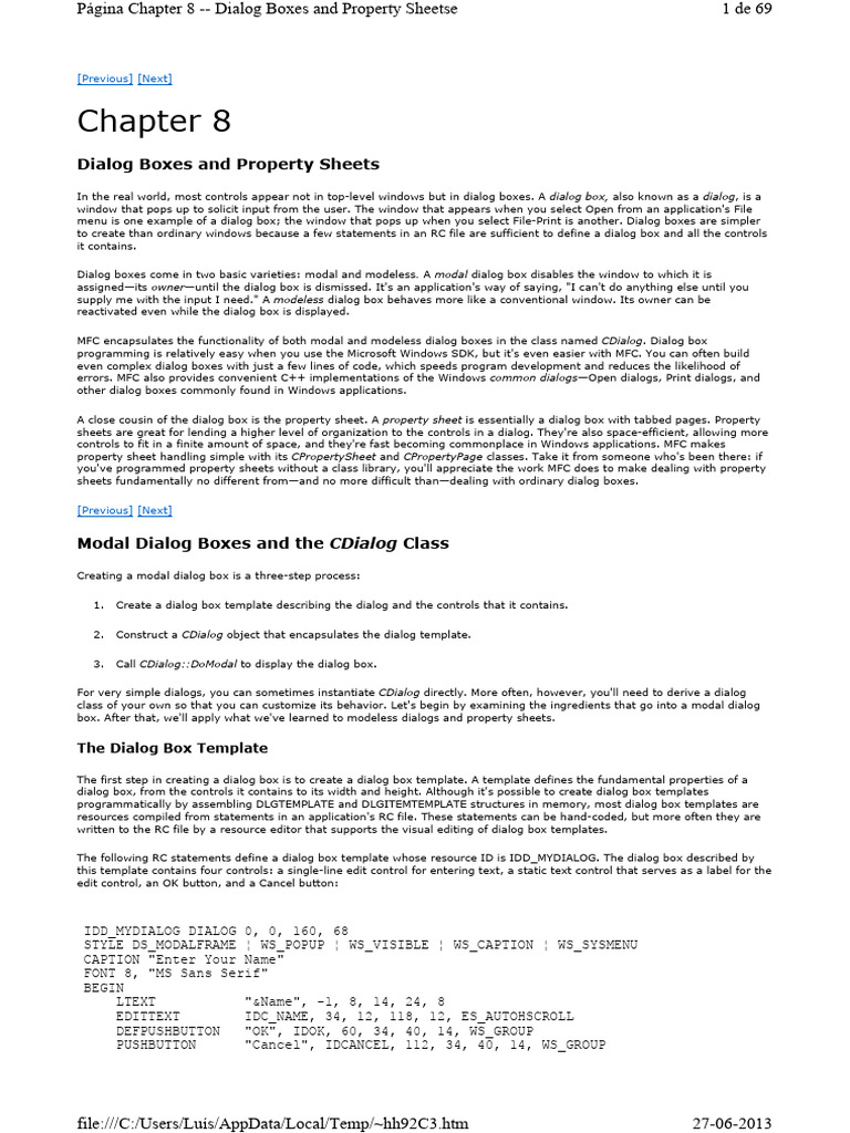 Mfc | PDF | Button (Computing) | Dialog Box
