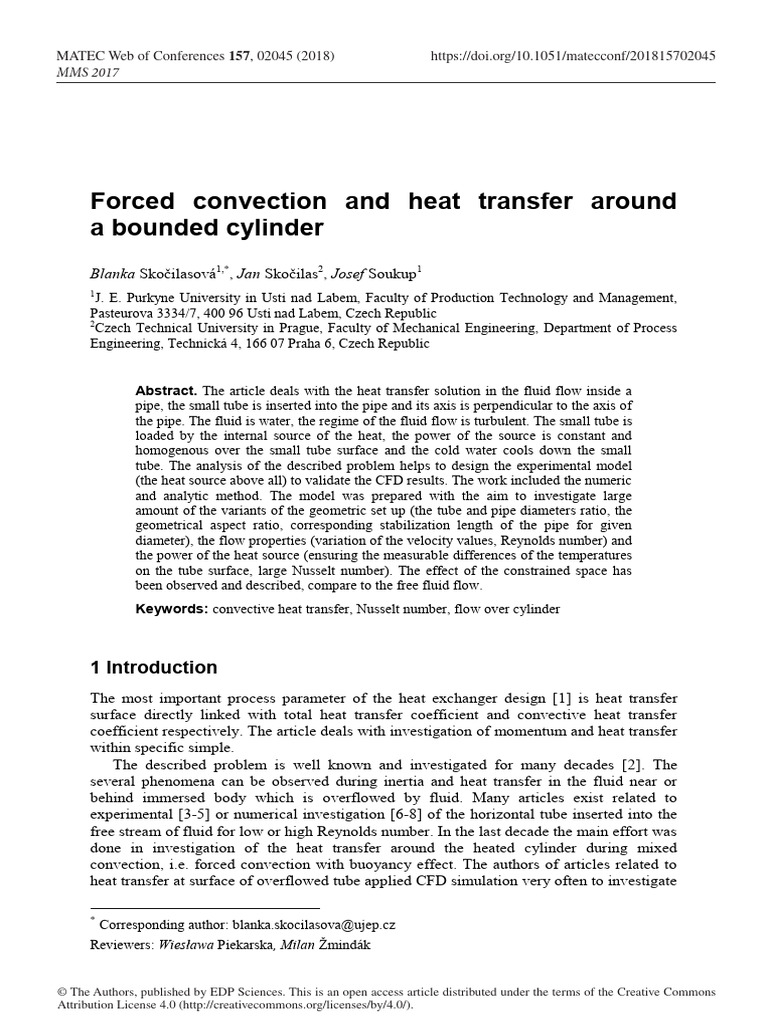 Forced Convection and Heat Transfer Around A Bound | PDF | Heat ...