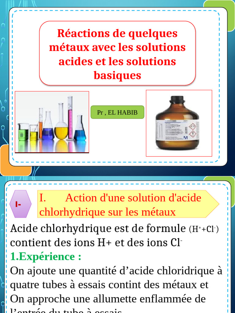 Réactions des métaux avec acides et bases | PDF | Hydroxyde de sodium ...