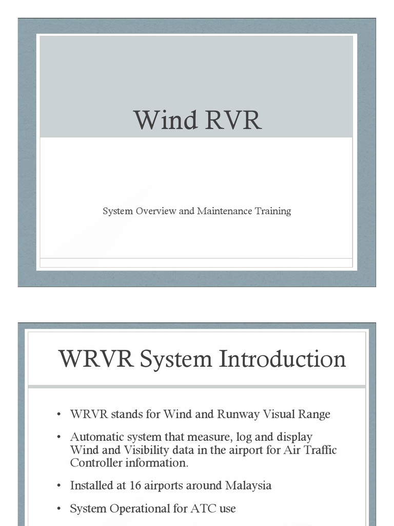 Wind RVR System Overview and Training | PDF | Air Traffic Control | Airport