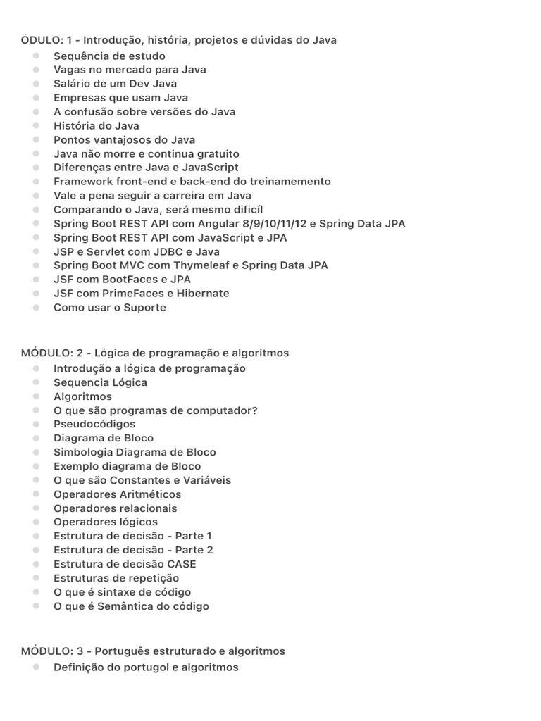 Curso Completo de Java e Algoritmos | PDF | Angular JS | Model-View ...