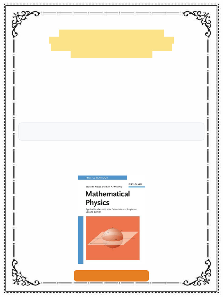 Mathematical Physics Applied Mathematics For Scientists and Engineers ...