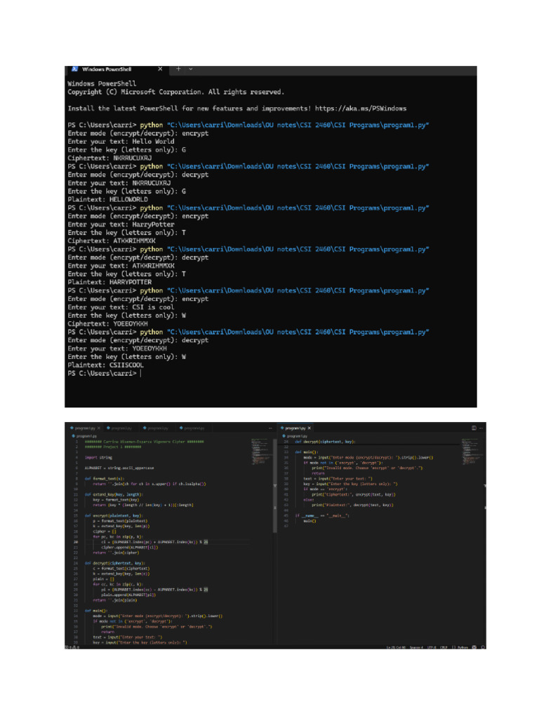Program 1, Wiseman-Esparza | PDF | Encryption | Cipher