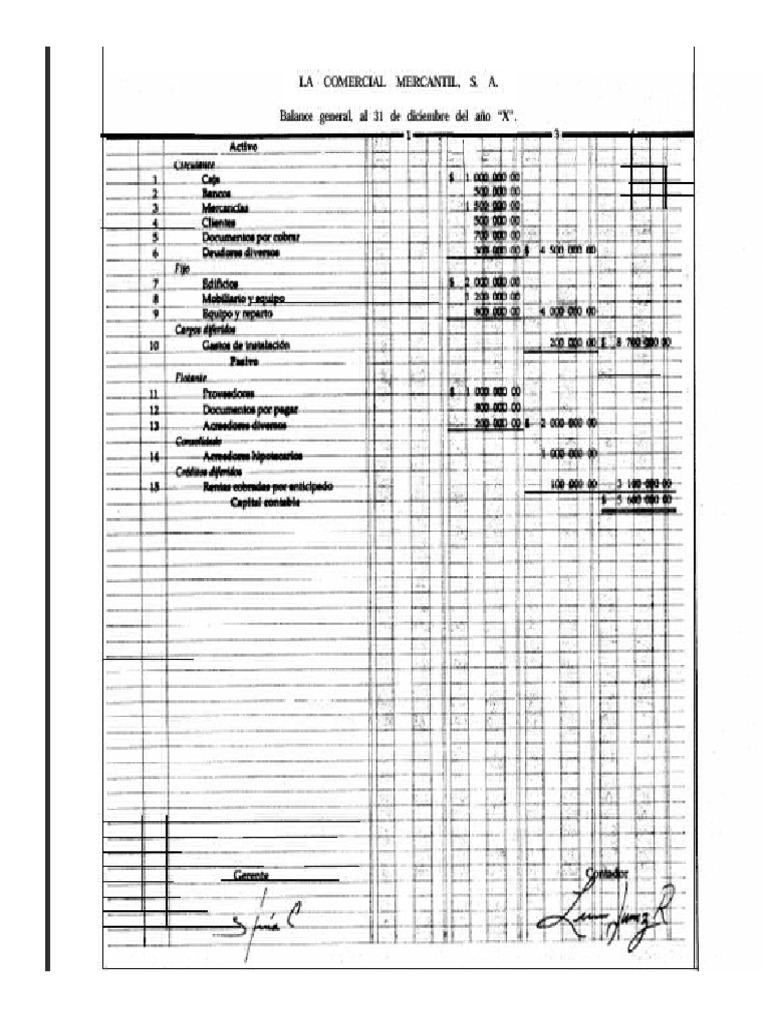 Ejemplo de Balance General en Forma de Reporte | PDF