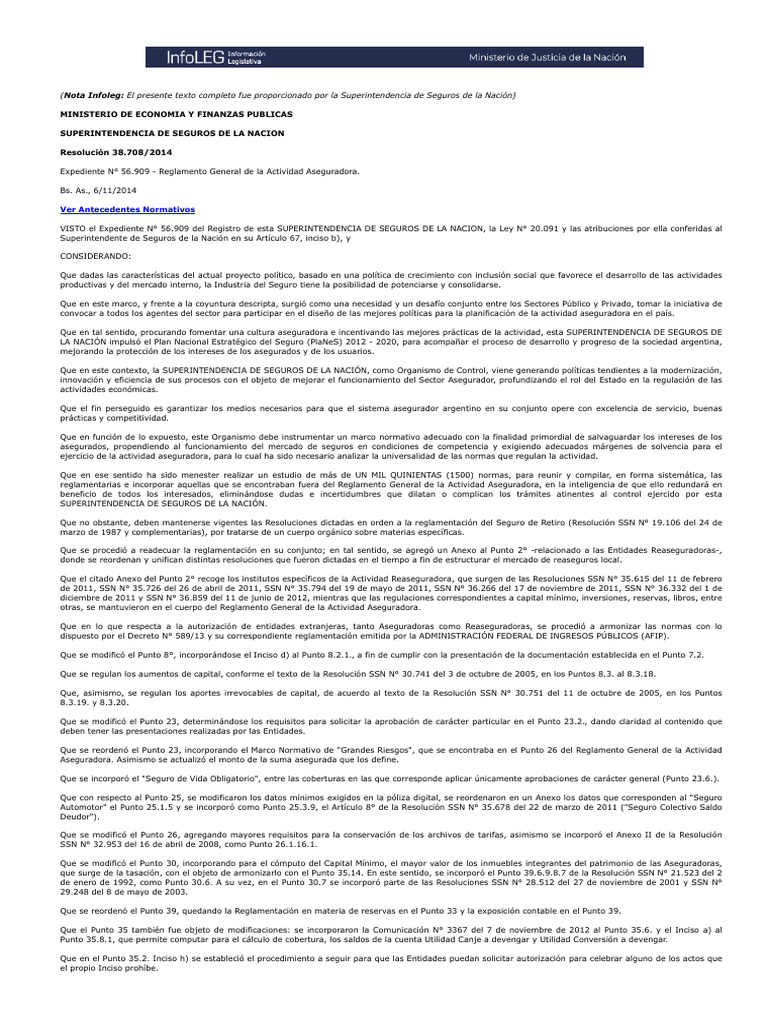 Reglamento General de la Actividad Aseguradora | PDF | Seguro | Reaseguro