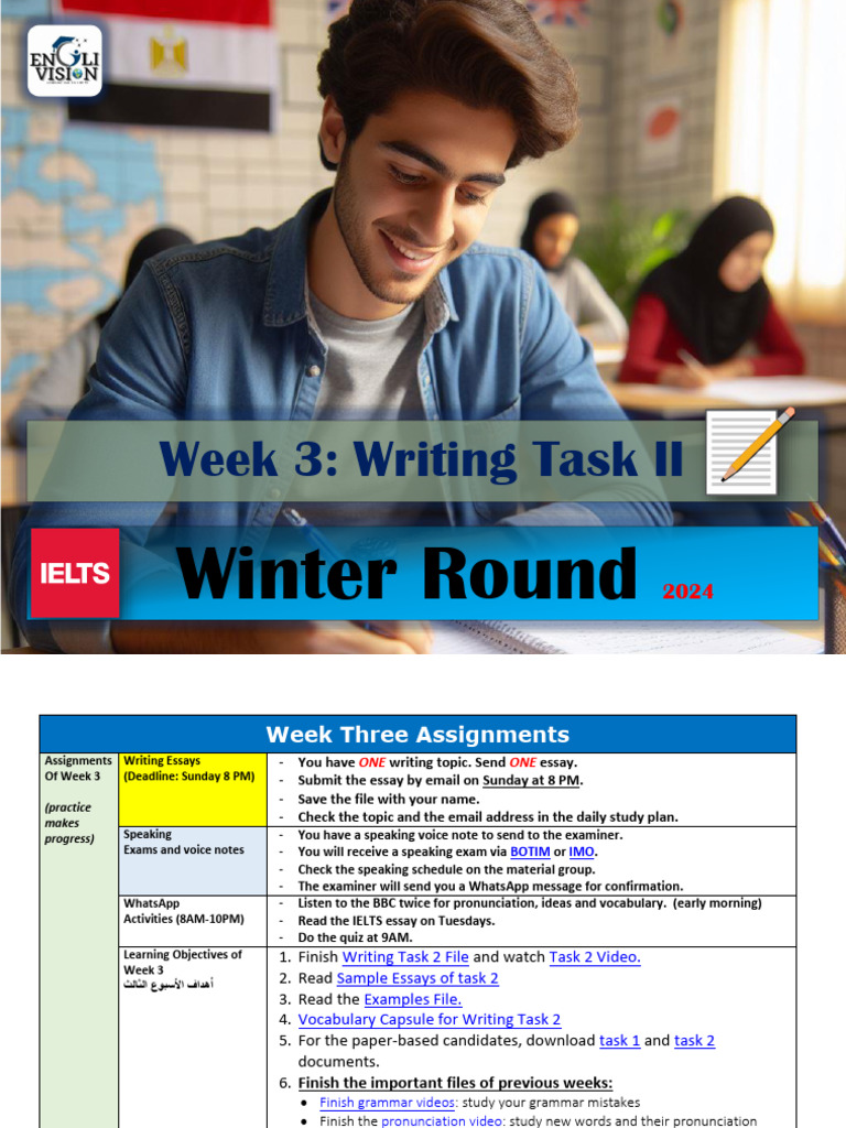 Week 3 Study Plan Standard 2024 | PDF | Vocabulary | Essays