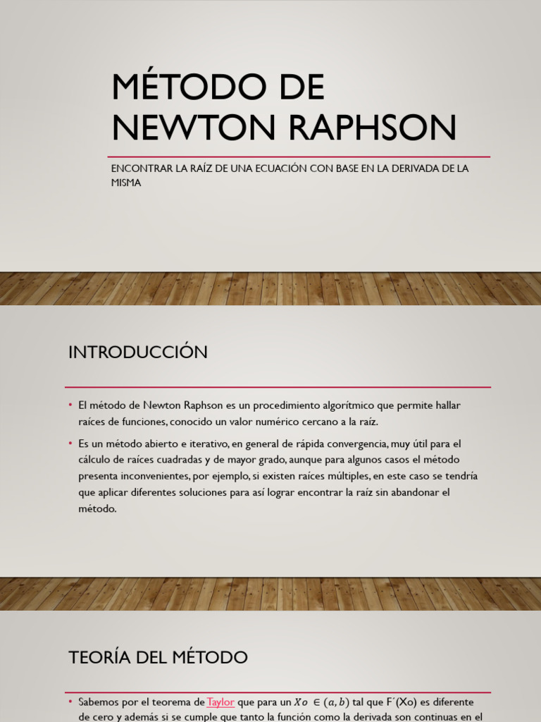 Método de Newton Raphson: Raíces de Funciones | PDF | Conceptos ...
