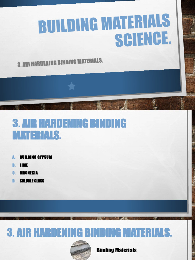 Air Hardening Binding Materials Overview | PDF | Lime (Material) | Cement
