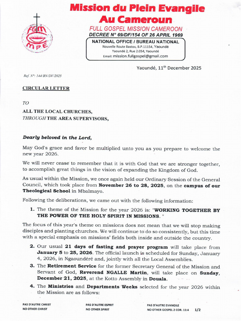 Circular Letter Dec 2025 | PDF