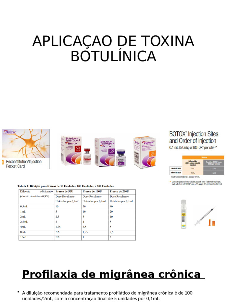 APLICAÇAO DE TOXINA BOTULÍNICA | PDF