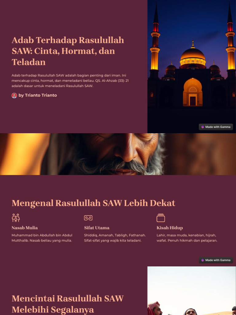 Adab Terhadap Rasulullah SAW: Cinta dan Teladan | PDF