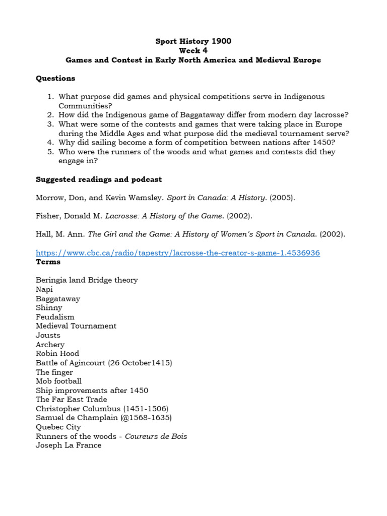Hist 1900 - Notes Week Four | PDF
