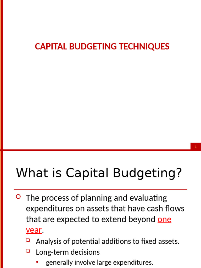 Capital Budgeting Techniques Explained | PDF | Net Present Value ...