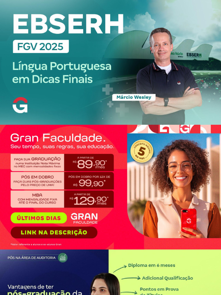 Concurso EBSERH FGV 2025 Língua Portuguesa em Dicas Finais - Márcio ...