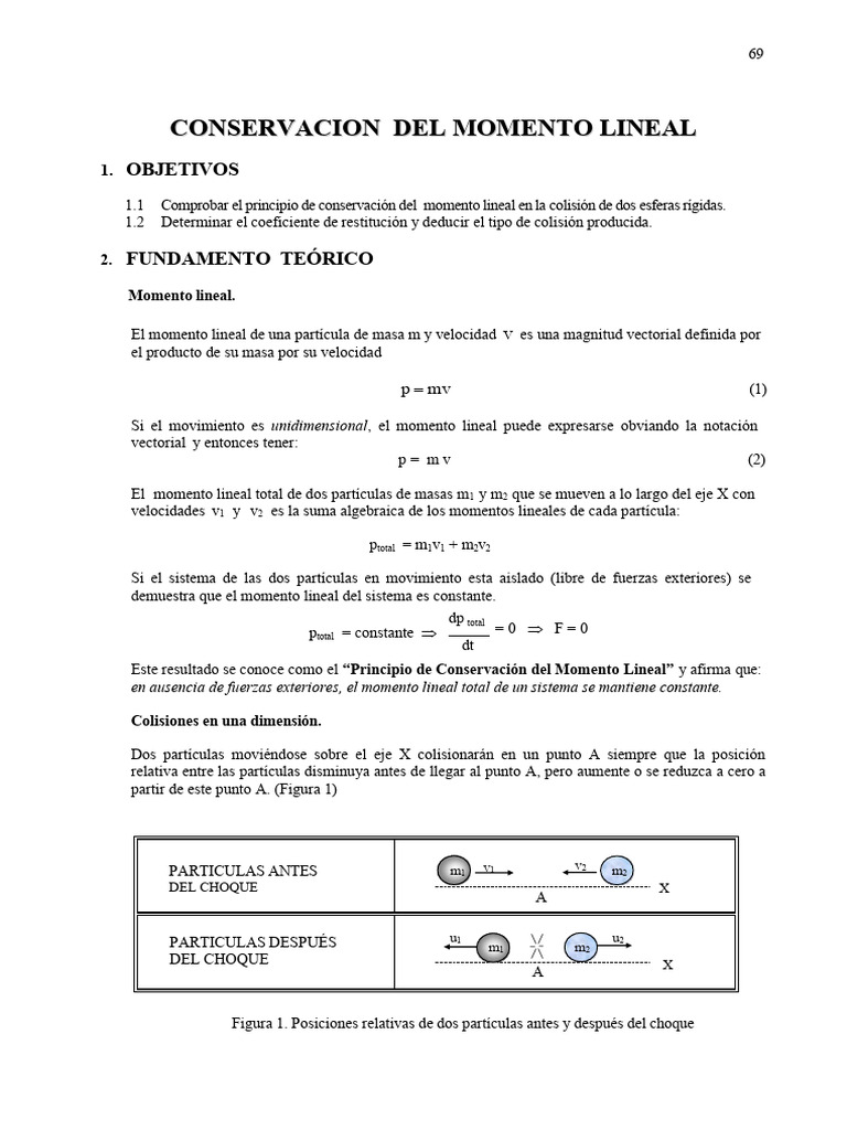 Conservación del Momento Lineal en Colisiones | PDF | Impulso ...