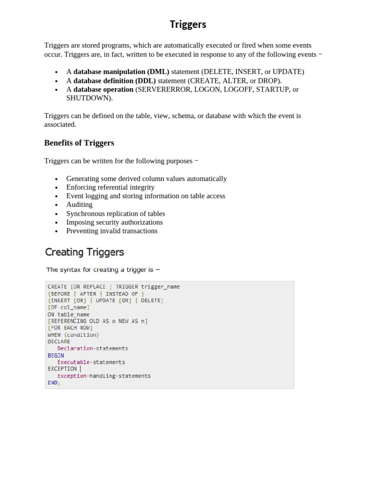 Triggers | PDF