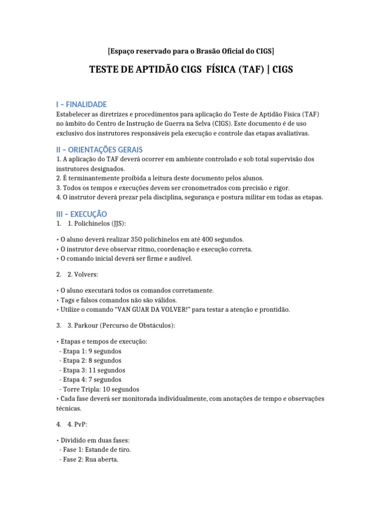Documentação CIGS TAF | PDF | Tempo