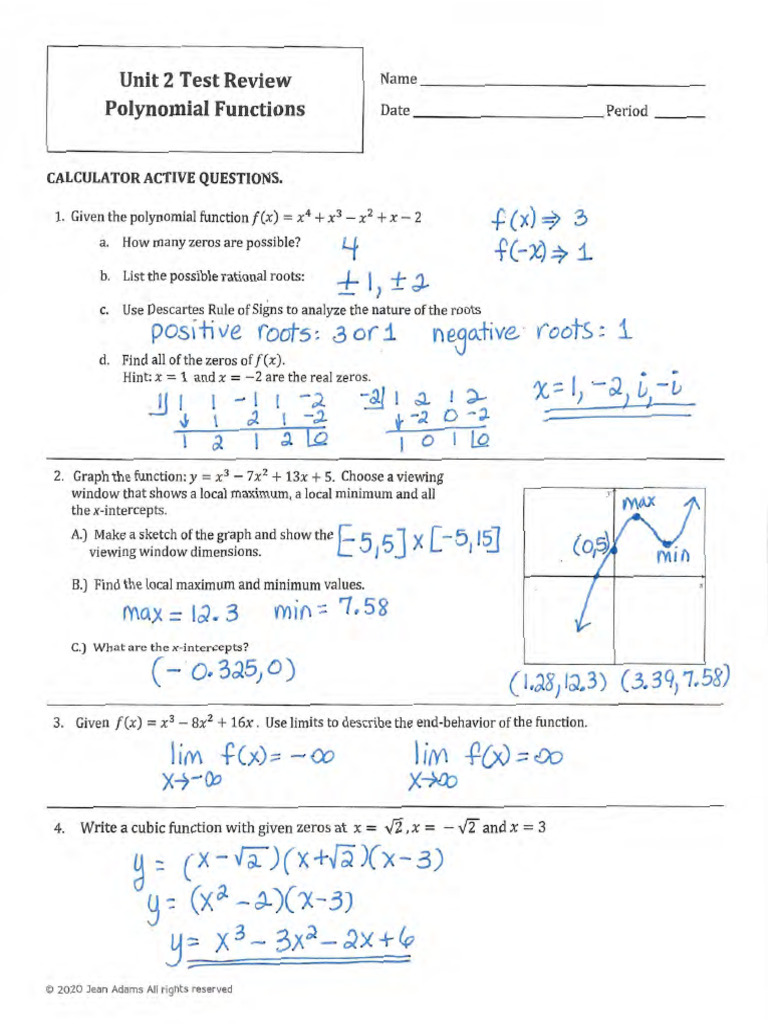 Unit 2 End-Review Key | PDF