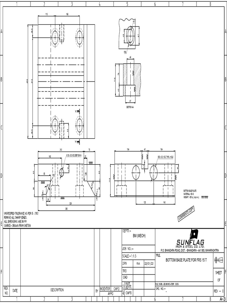 CD-bm-m-3 Temp 13355 Bottom Base Plate for Frs 15 T-model | PDF