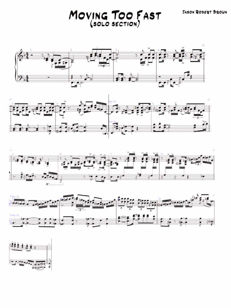 Moving Too Fast - Piano Solo | PDF