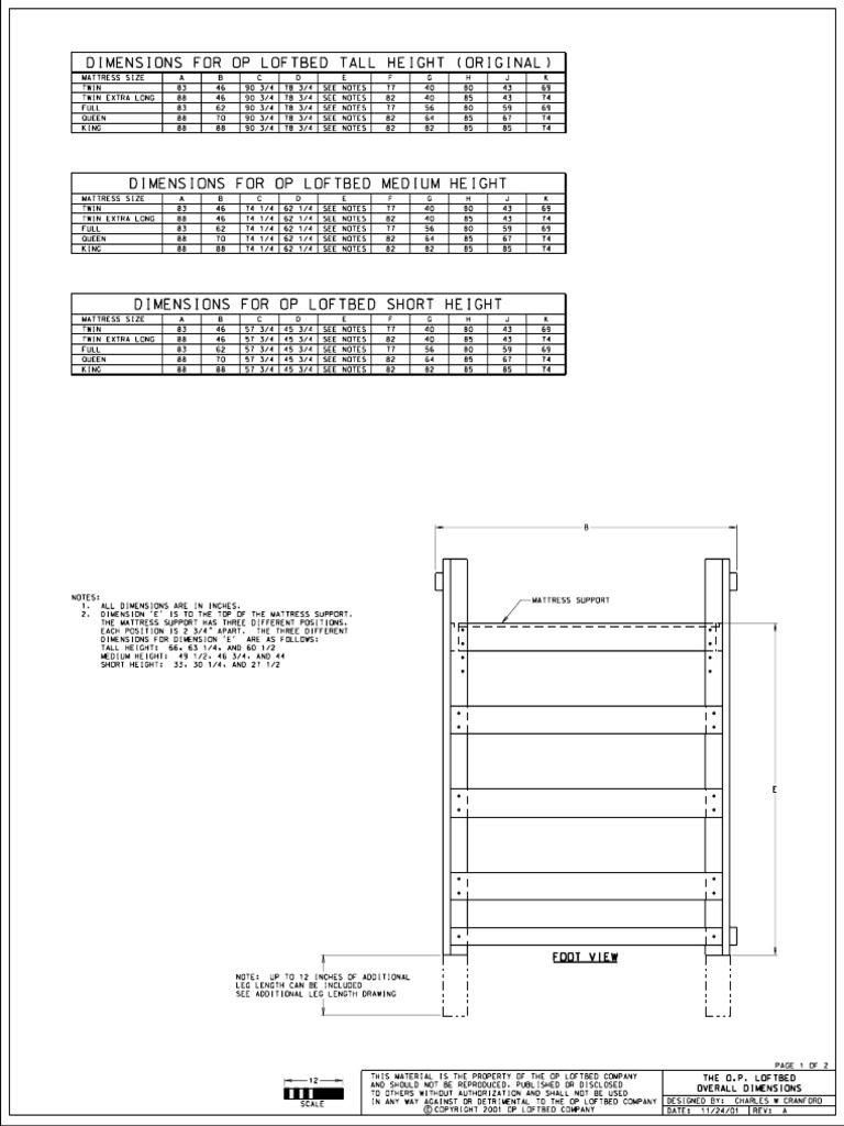 Loft Bed Dimensions | PDF