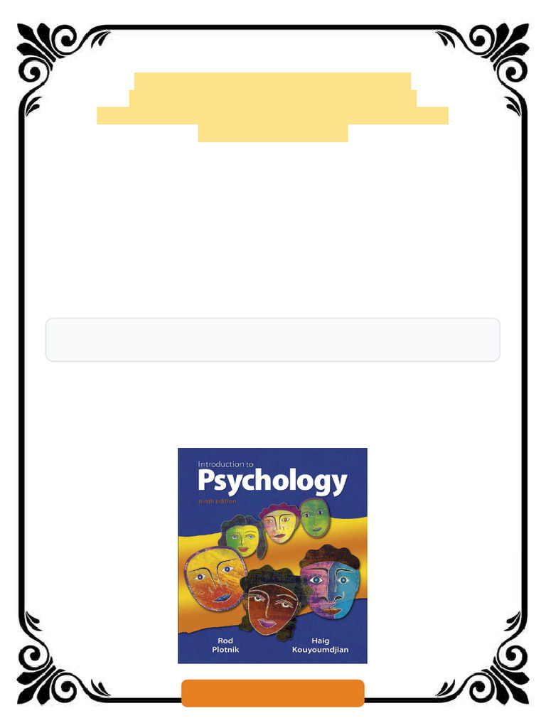Introduction to Psychology 9th Edition by Rod Plotnik, Haig ...