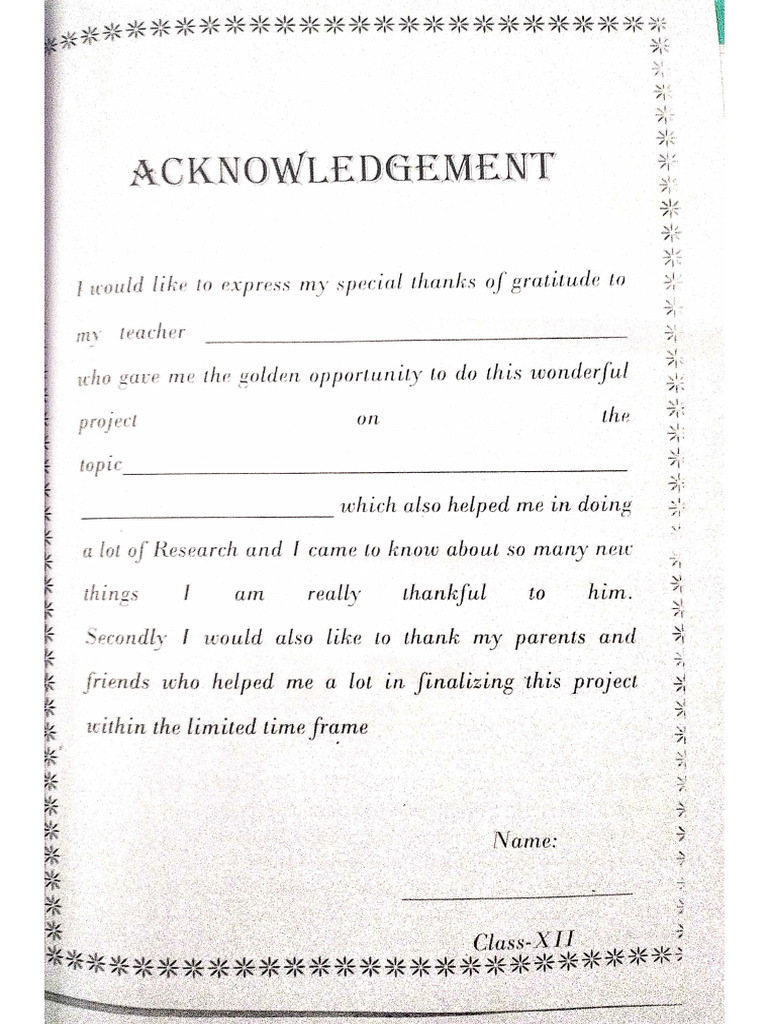 Acknowledgement Page | PDF