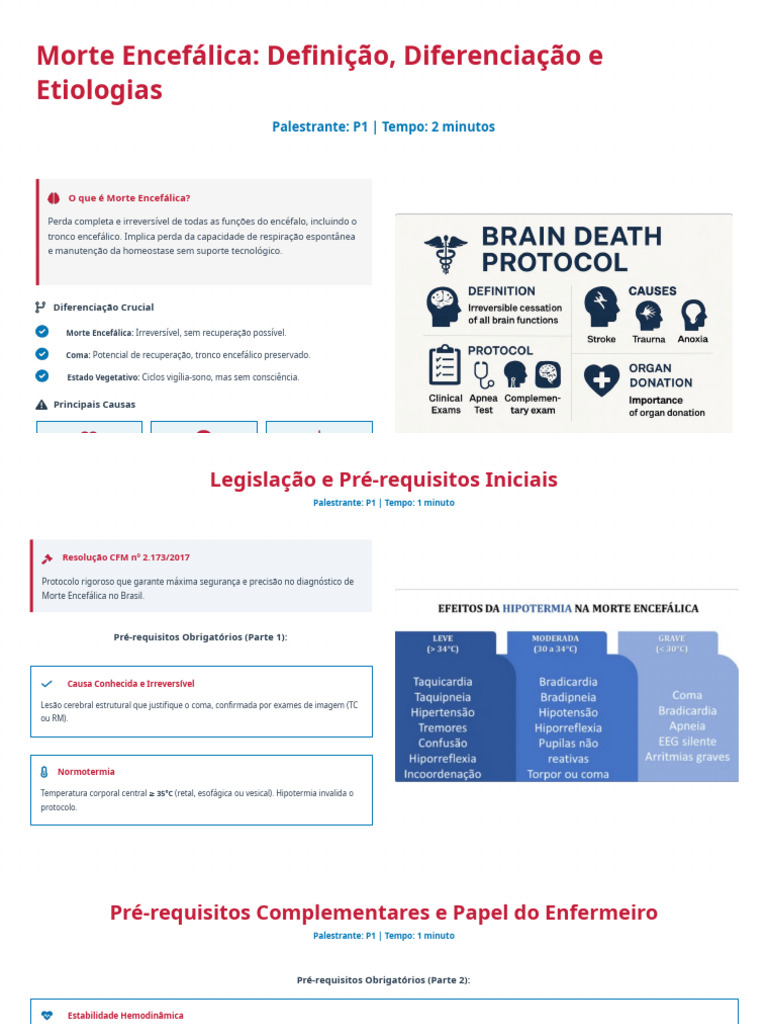 Morte Encefálica Protocolo, Diagnóstico e Papel Humanizado do