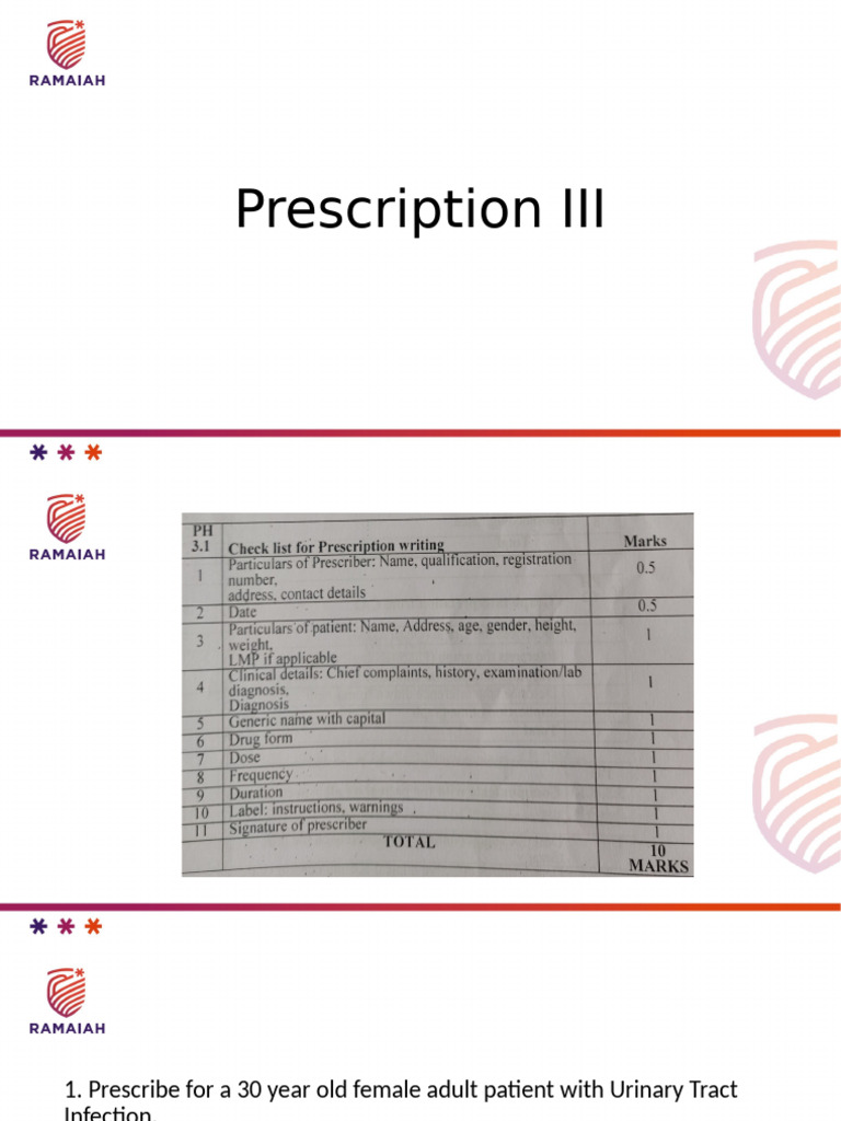 Prescription Guidelines for Common Infections | PDF